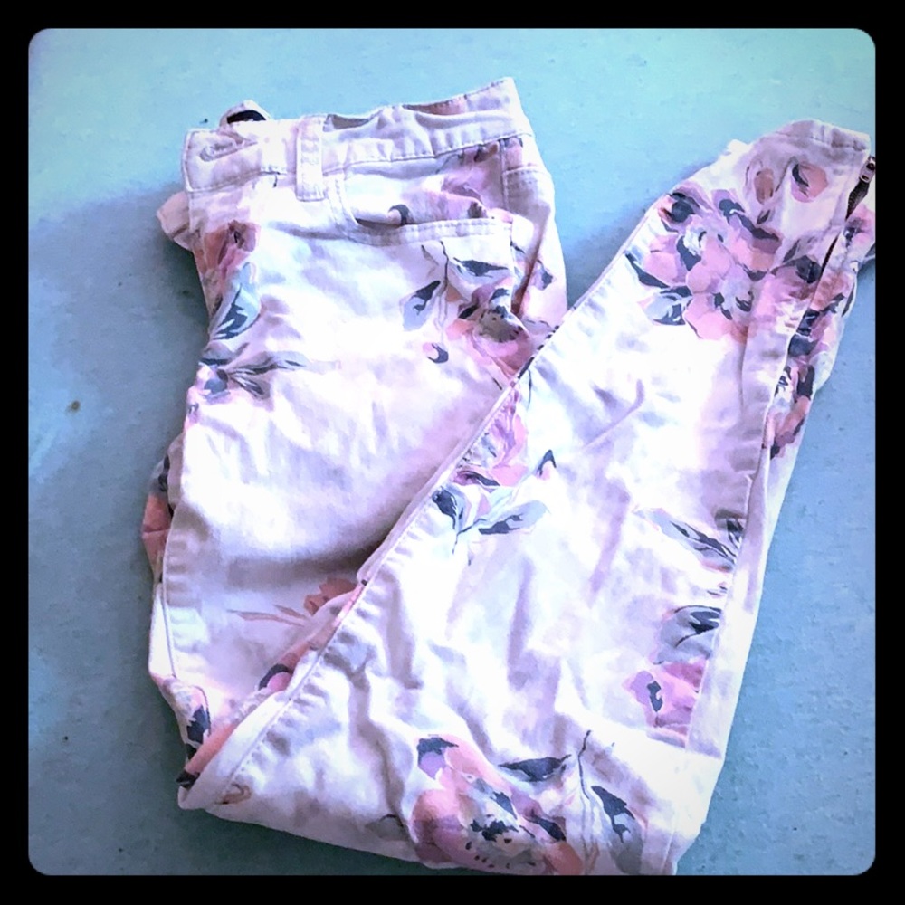 Floral skinny jeans